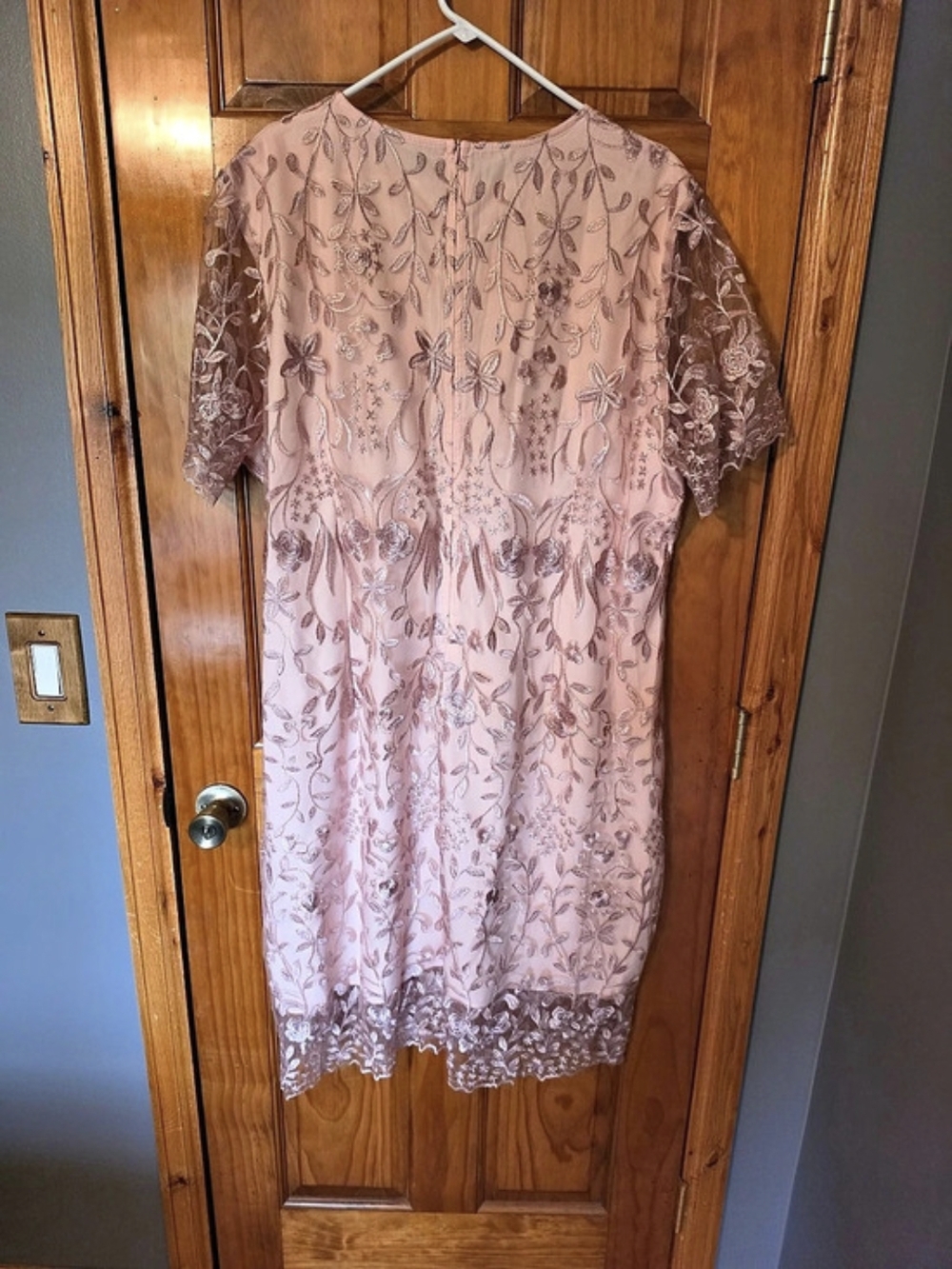 Floral Lace Mini Dress in Pink Size 3XL Like New